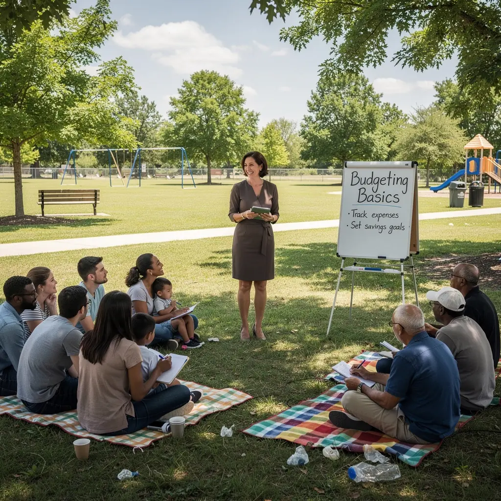 Családi költségvetés tervezése egy otthoni asztalon, ahol pénzügyi könyvek és jegyzetek találhatók.